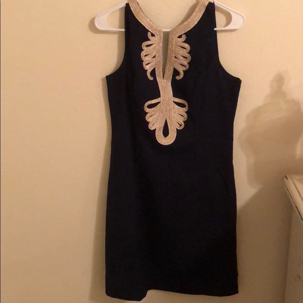 Navy and gold Lily Pulitzer dress